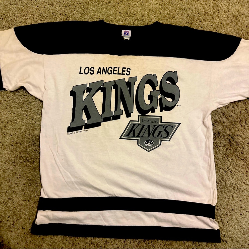 Vintage 1991 Los Angeles kings logo 7 hockey t-shirt size large